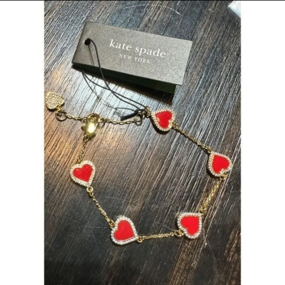 ❤️▪️KATE SPADE▪️ Red Take Heart Line Bracelet